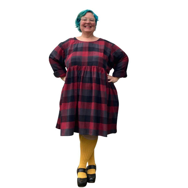 Winter Sally Plus Size Dress with Pockets | Red, Black & Grey Limited Edition