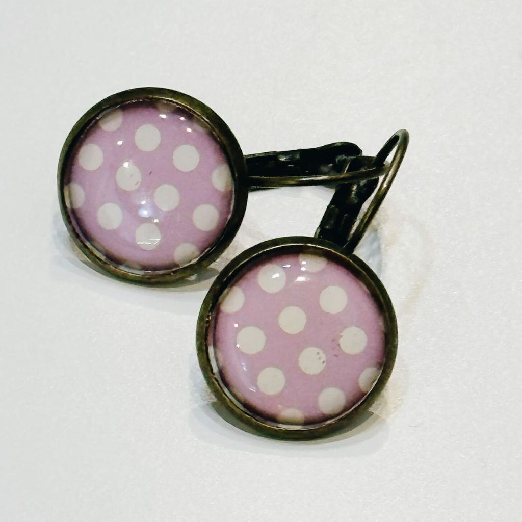 Lilac Polka Dot Earrings