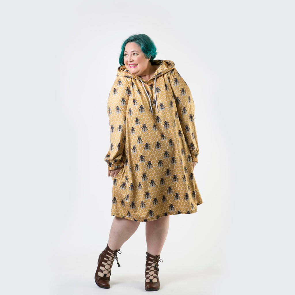 Honey Bee Plus Size Hoodie Dress