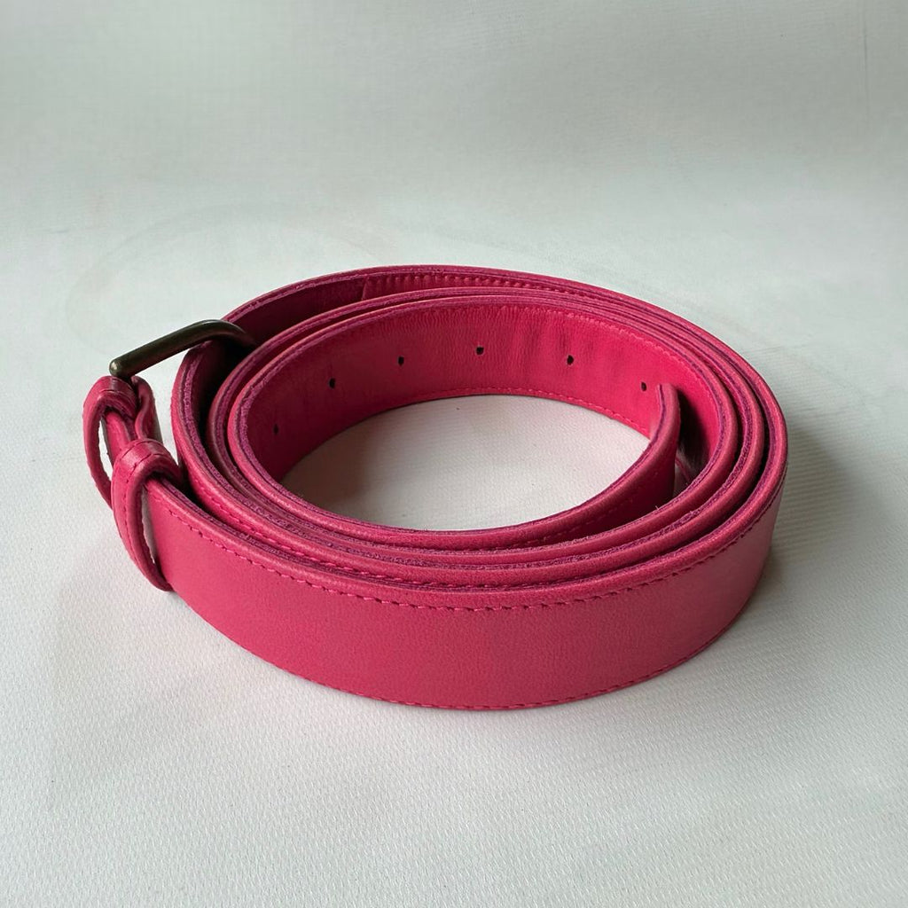 Plus Size Leather Belt - Raspberry