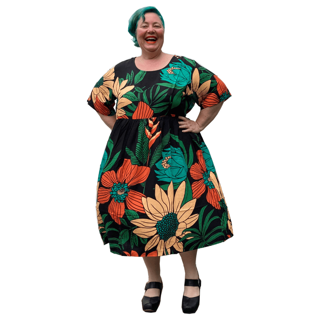 Plus size floral outlet dress australia