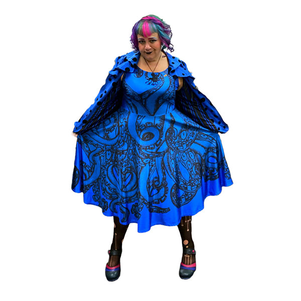 Blue Tentacles plus size skater dress – Joolz Fashion