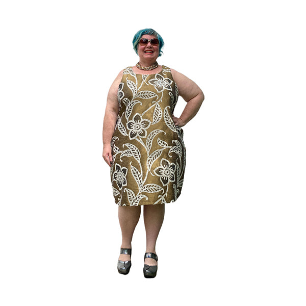Plus size Gold Dress and Jacket - LIMITED EDITION FABRIC