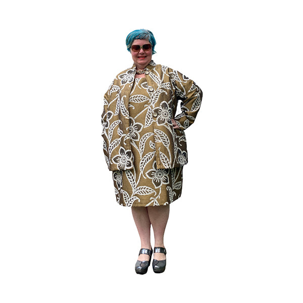 Plus size Gold Dress and Jacket - LIMITED EDITION FABRIC