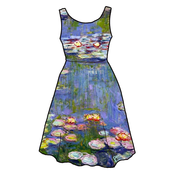 Art Series: Sleeveless Plus Size Skater dress with pockets in our favourite art prints