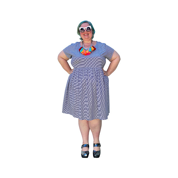 Plus Size Striped Sally Dress with pockets
