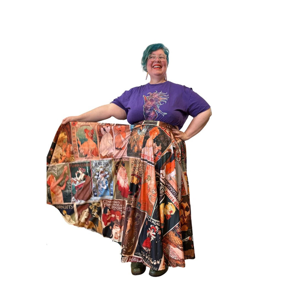 Art Series Maxi Skirt: Belle Epoch Plus Size Floor length Circle Skirts