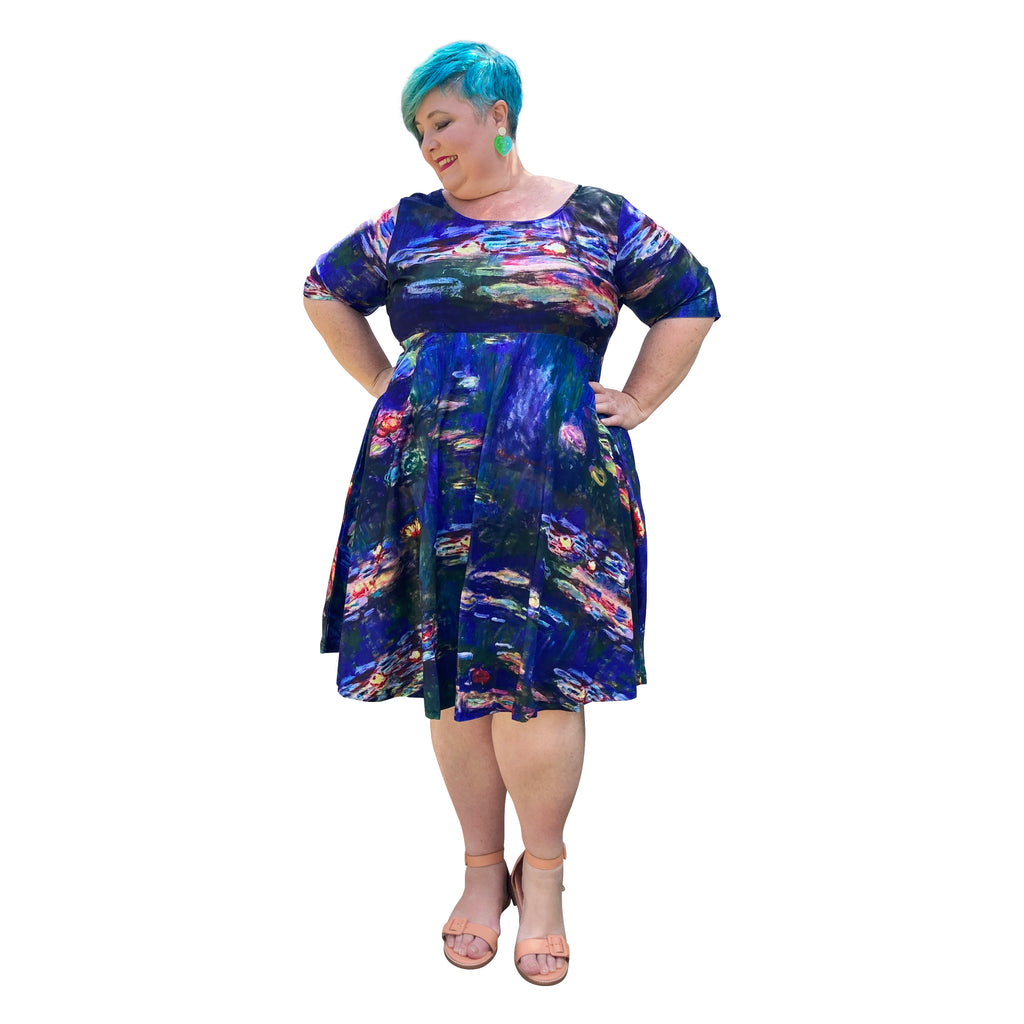 Custom Print Tea Dress with pockets available in plus sizes 14-40 made to order