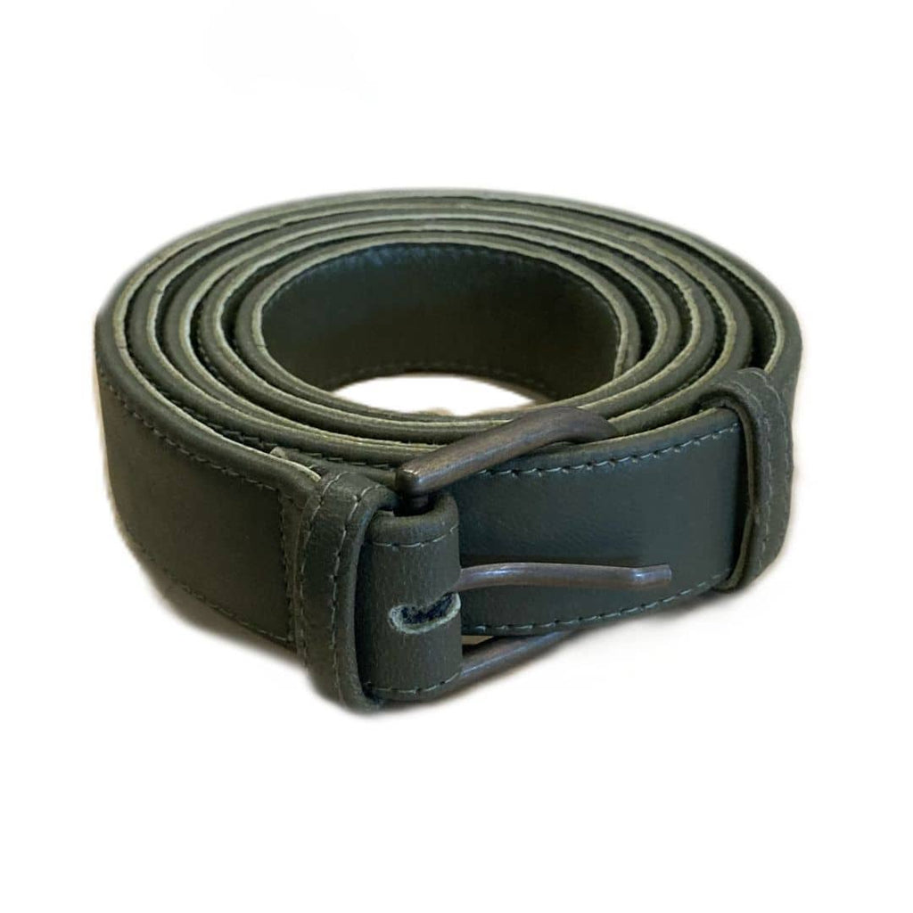 Plus Size Leather Belt - Dark Olive