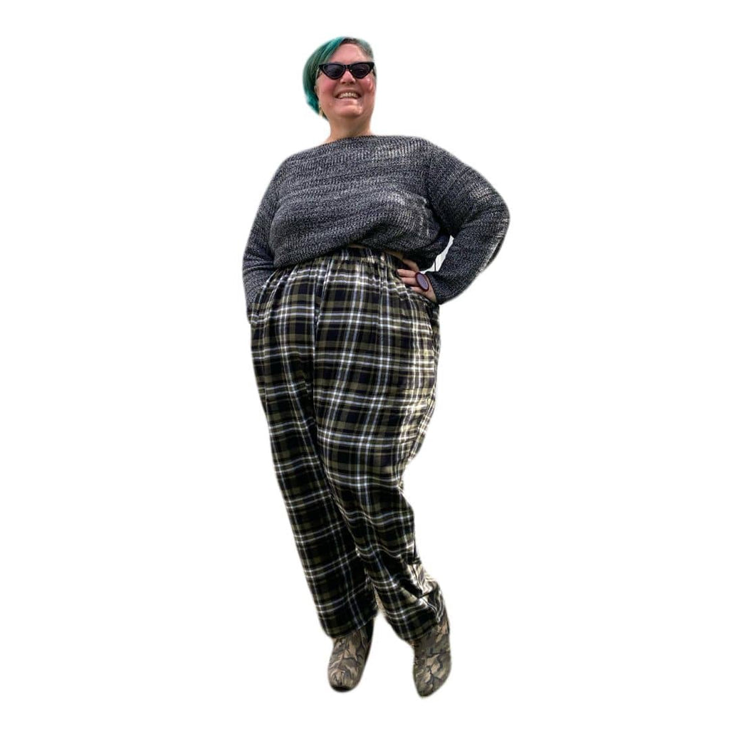 Plus size tartan on sale trousers