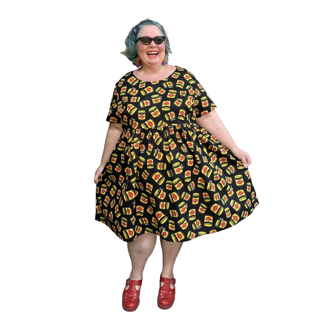 Limited Edition Happy Vegemite Print Cotton Dress- Made to Order