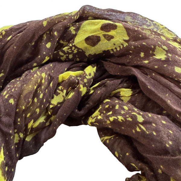 Brown & Yellow Skull Scarf