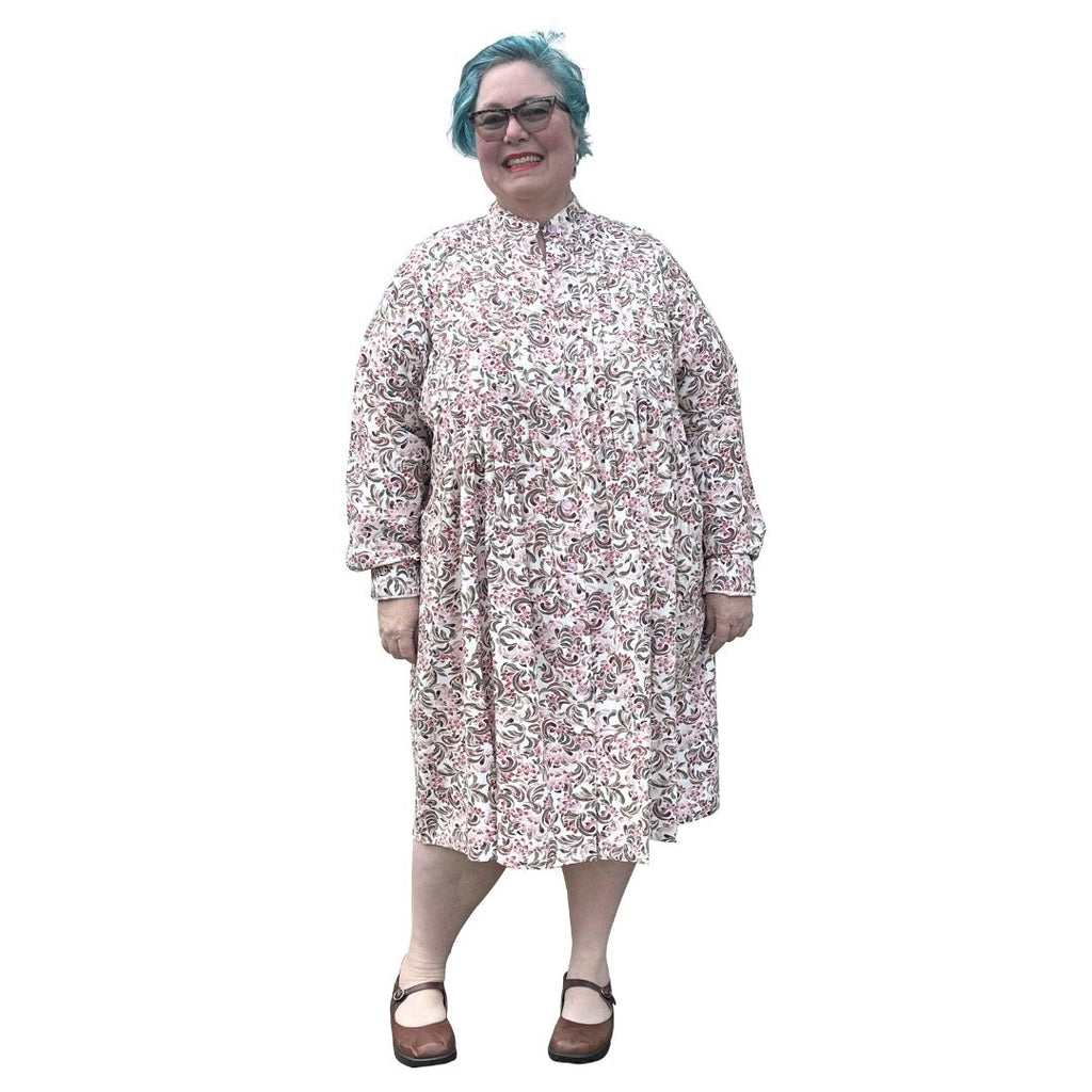 Jack Linen Shirt Dress in pink floral print