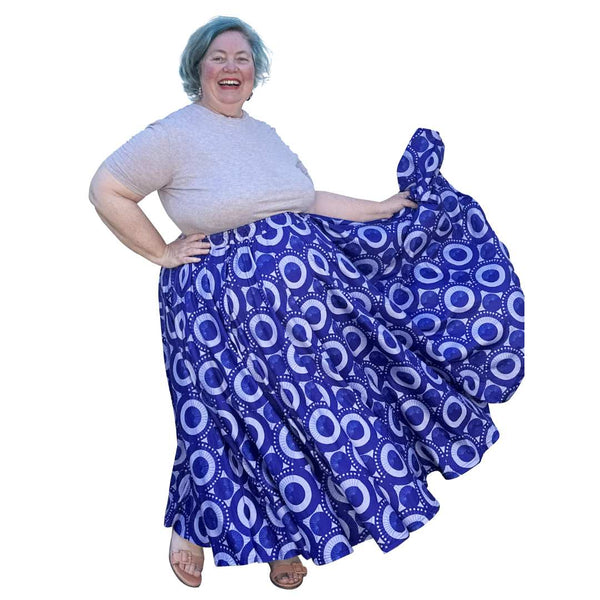 Custom Maxi Skirt in Retro Sunburst Print