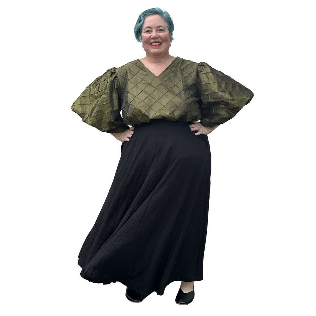 Custom Circle Skirt - maxi length black jersey