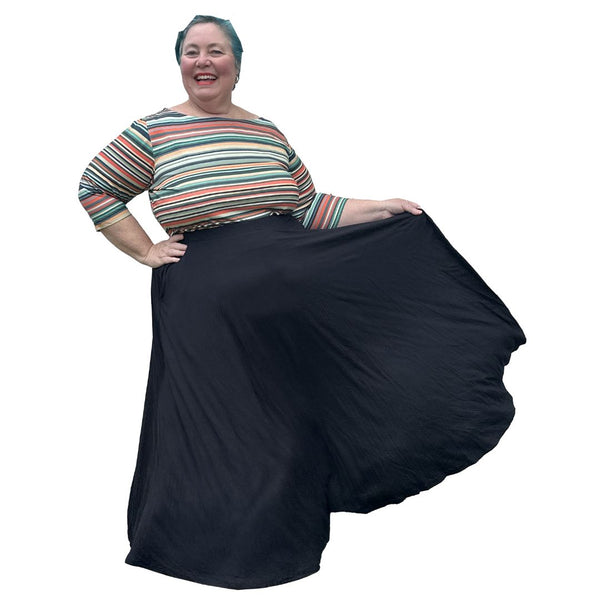 Custom Circle Skirt - maxi length black jersey