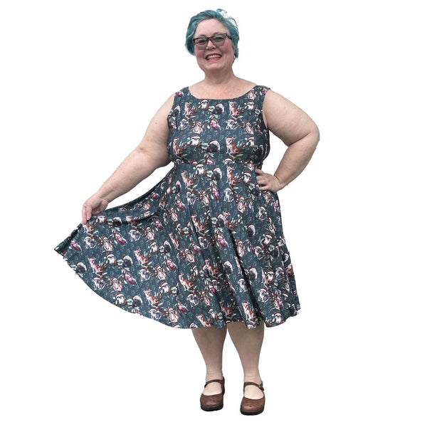 2025 Australian Christmas Print available in a midi skater dress