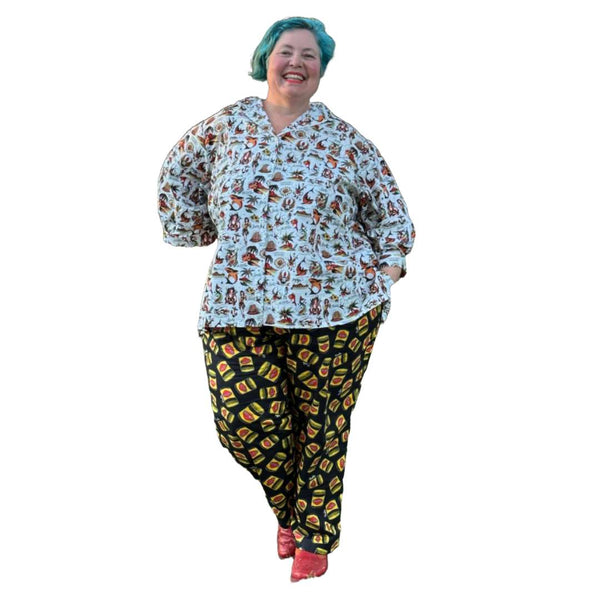 Limited Edition Happy Vegemite Print Cotton Trousers