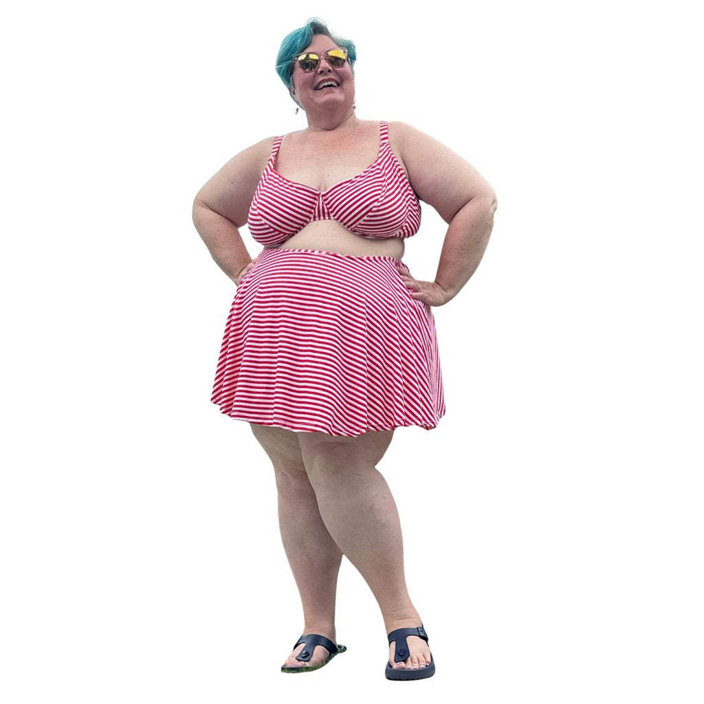 Candy Cane Skirtini With Bikini Top