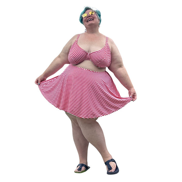 Candy Cane Skirtini With Bikini Top