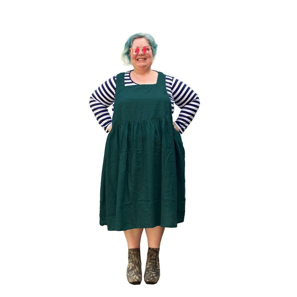 linen pinafore dress australia Linen Pinafore Dress - Flax Dress - Linen Apron Dress