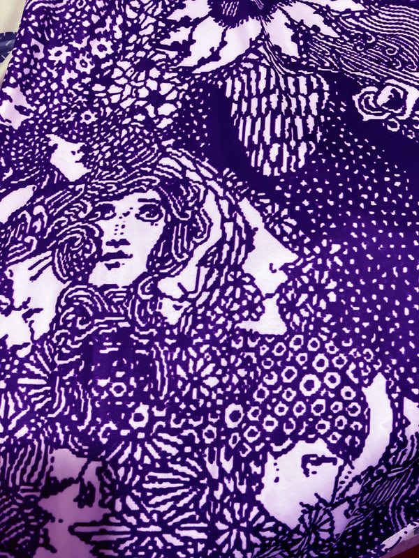 Vee Sleeveless Purple Poe Print