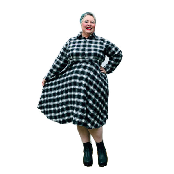 Black and White Highland Fling Plus Size dress - made to order in all sizes