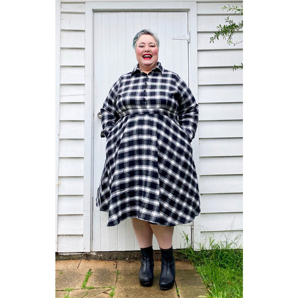 Black and White Highland Fling Plus Size dress - made to order in all sizes