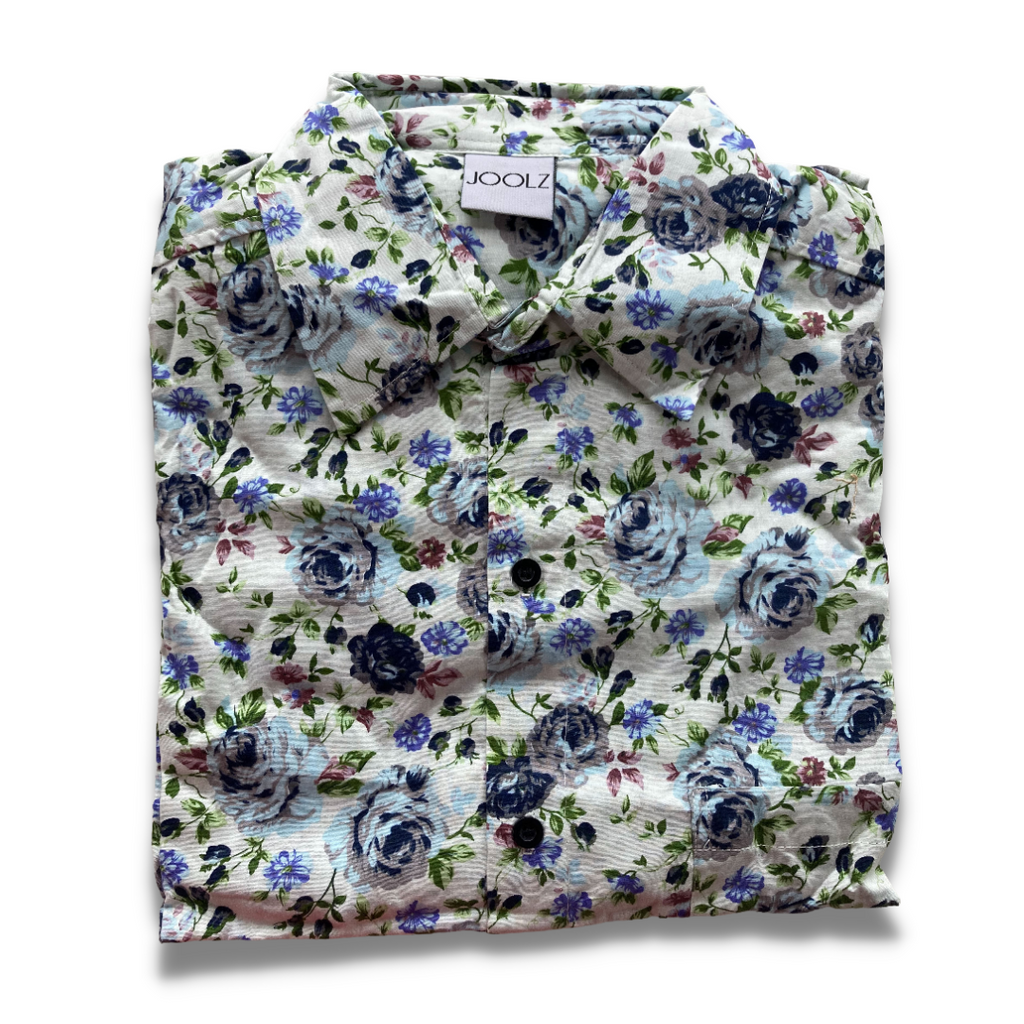 Short Sleeves Floral Cotton Shirt for Men