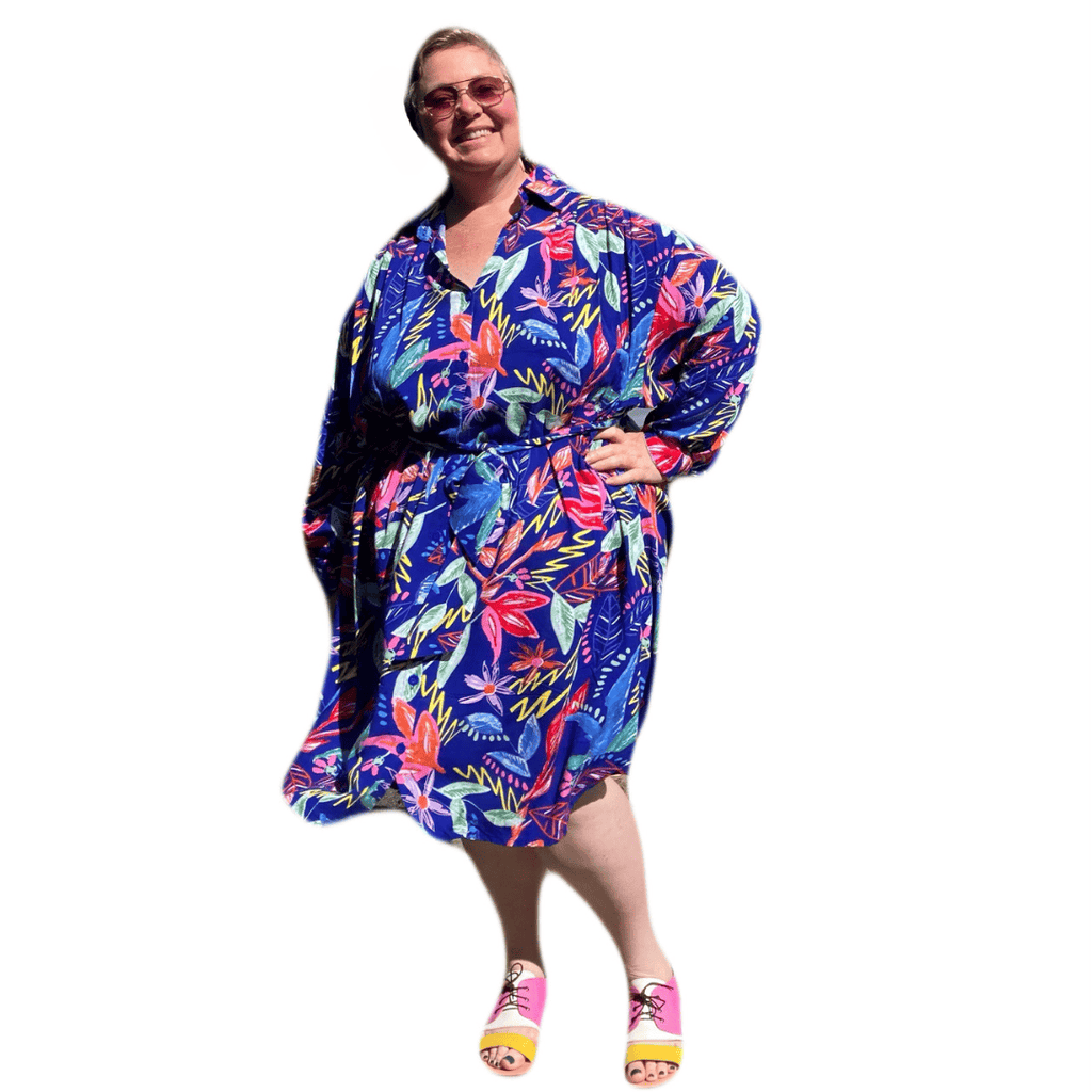 Plus Size Very Versatile Paula Shirt Dress in Bright Colourful