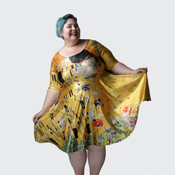Art Series: Plus Size Tea dress with pockets in Monet Waterlilies Pixels Print plus other art prints