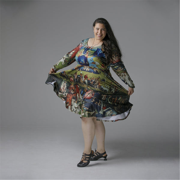 Art Series: Plus Size Long Sleeve Fleecey Skater dress with pockets in Monet Waterlilies Print plus other art prints