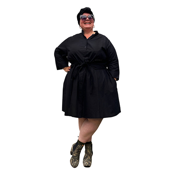Aggie Dress Plus size Dress in black cotton