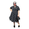 Charcoal Polka Dot Plus Size Dress available in sizes 14-36 made to order