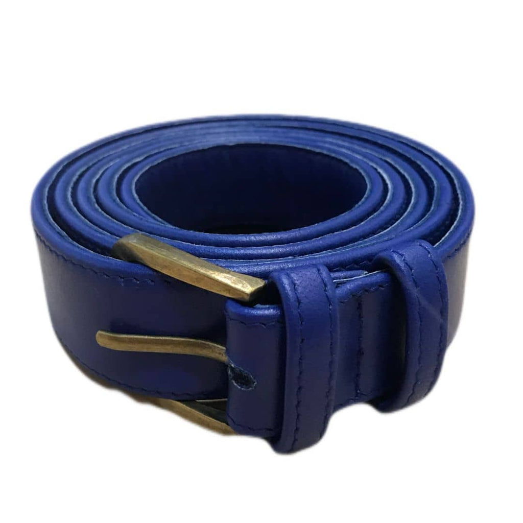 Plus Size Leather Belt - Cobalt
