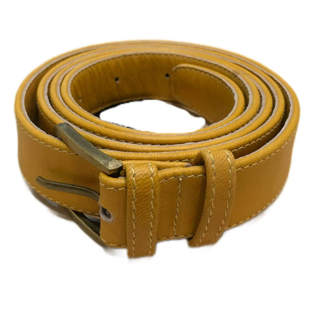 Plus Size Leather Belt - Yellow