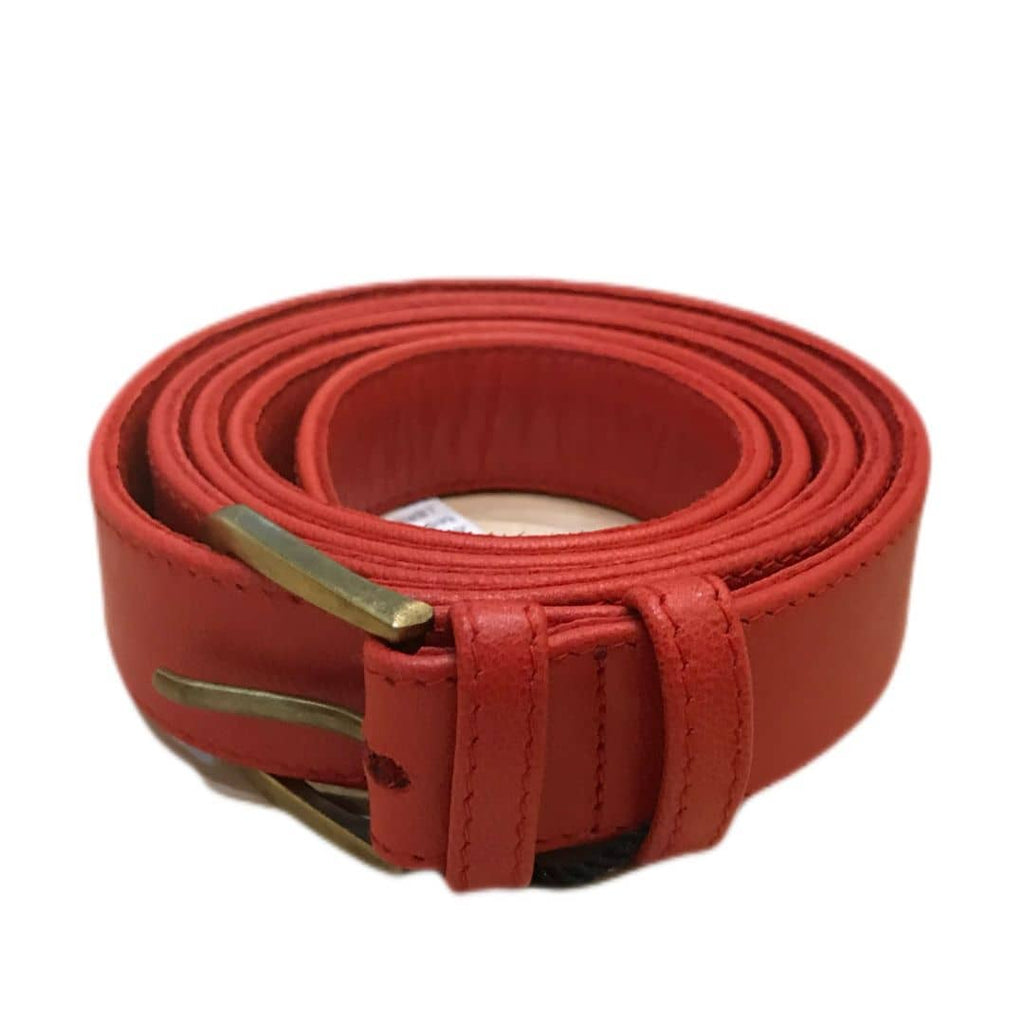 Plus Size Leather Belt - Red