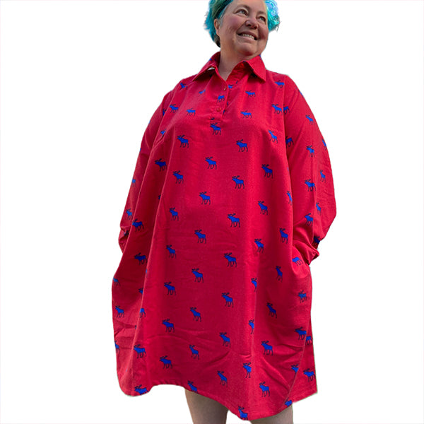 Moose Sleepshirt Plus Size Flannelette Sleepwear