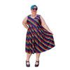 Rainbow Hearts Vee Sleeveless plus size dress with pockets sizes 14 - 36